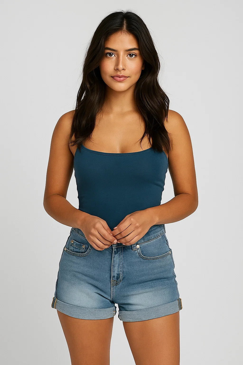 SHORT MUJER DOBLA DOBLA AZUL