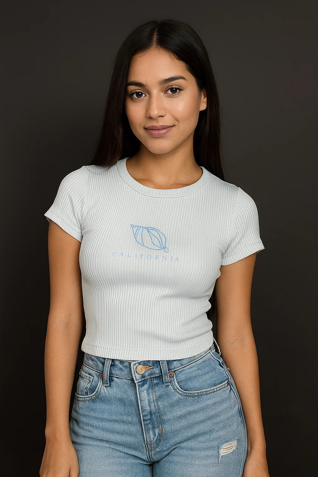TOP MUJER BASICO CELESTE