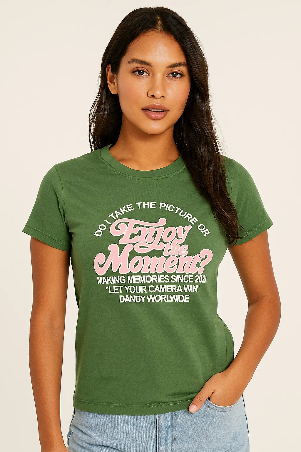 CAMISETA MUJER BASICA VERDE PISTACHO