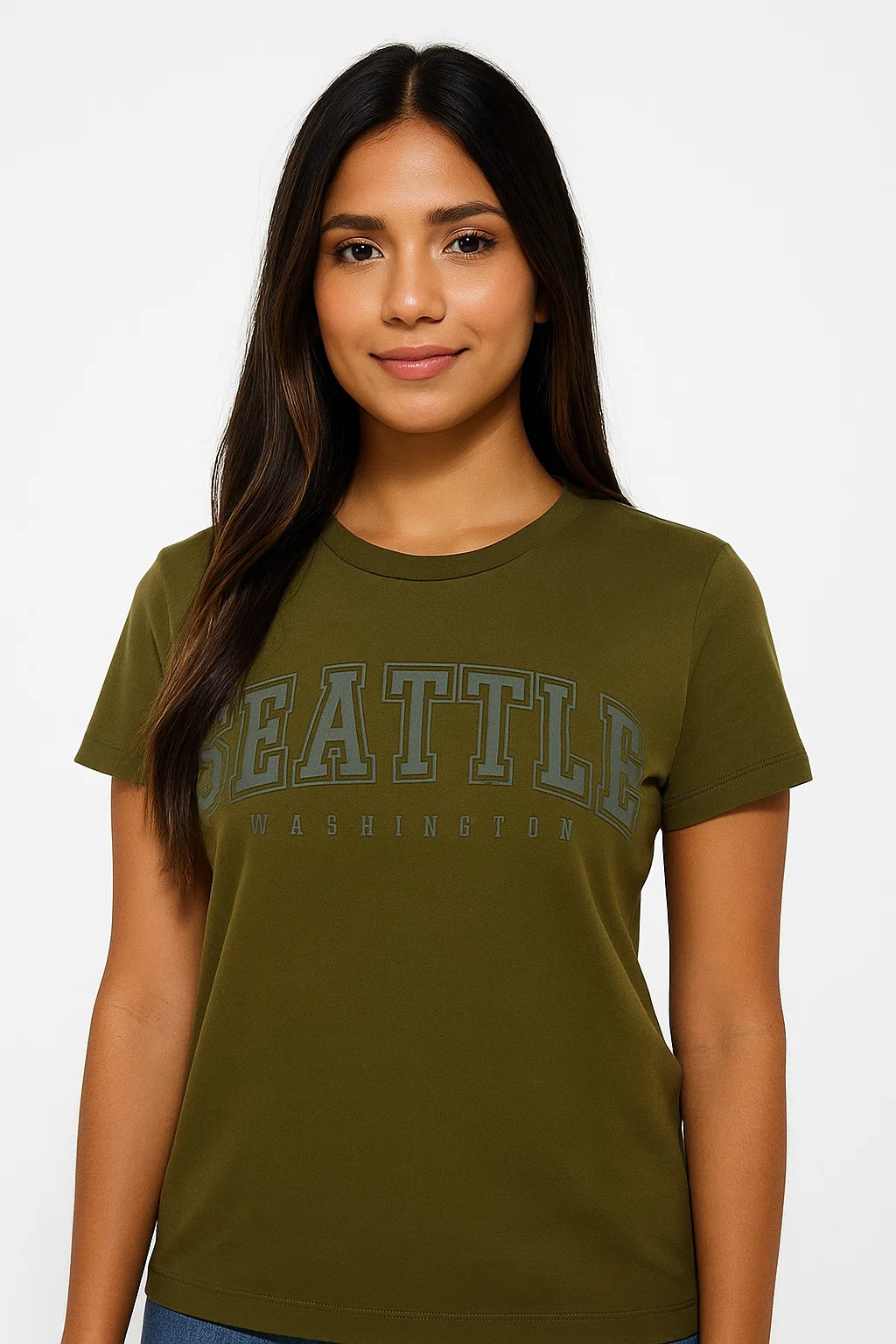 CAMISETA MUJER BASICA VERDE