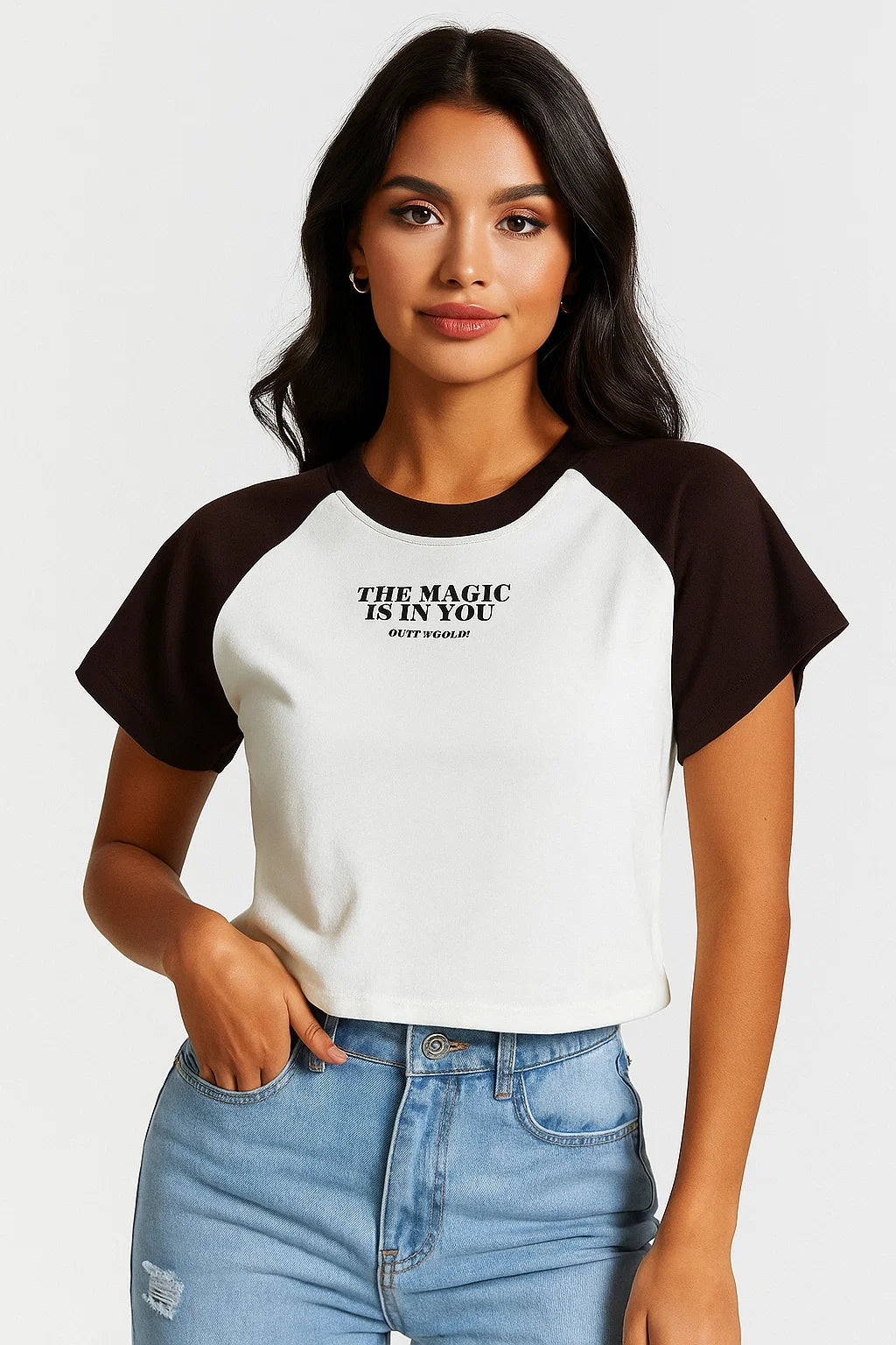 CAMISETA MUJER RANGLA BEIGE CHOCOLATE