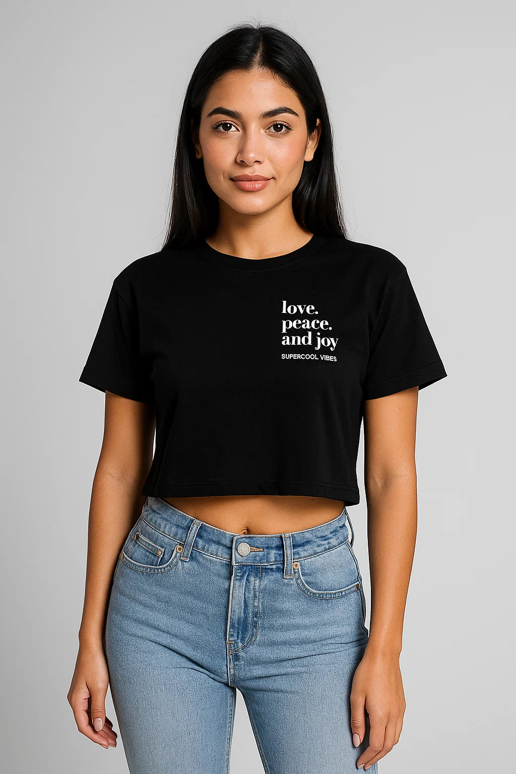 CAMISETA OVERSIZE CORTA NEGRA