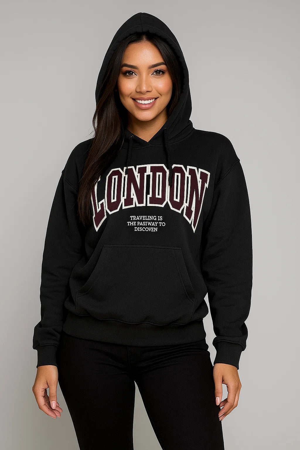 BUSO MUJER CAPOTA GRIS OSCURO