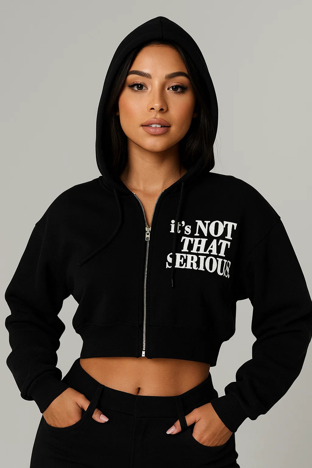 CHAQUETA MUJER CORTA BURDA NEGRA