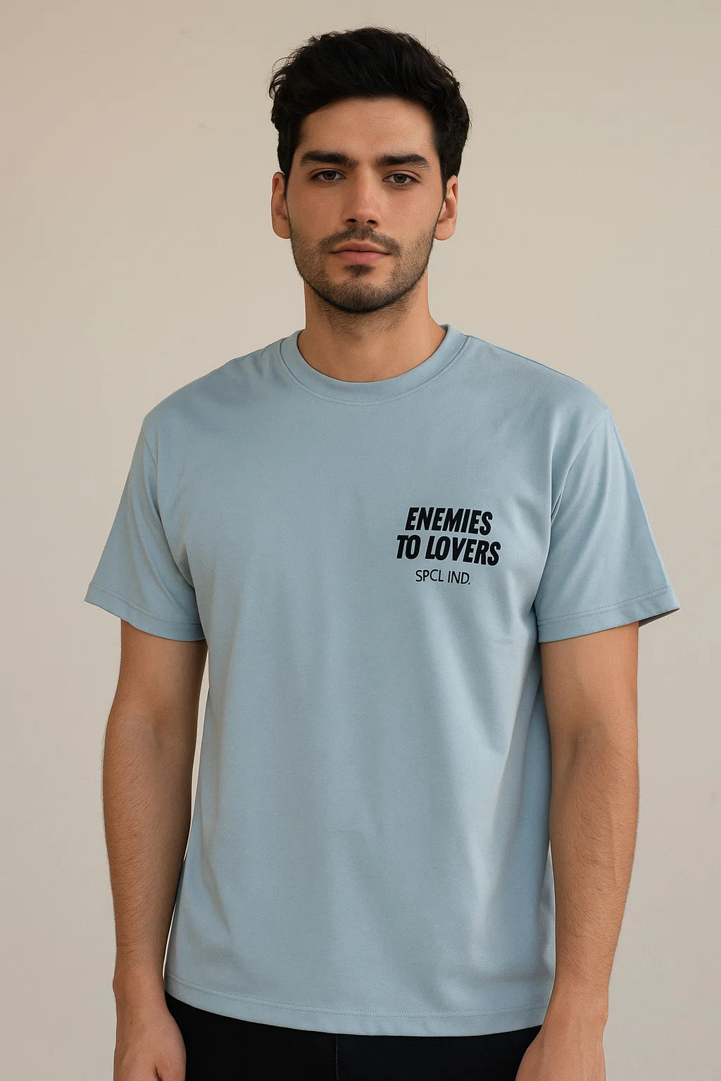 CAMISETA HOMBRE OVERSIZE CELESTE
