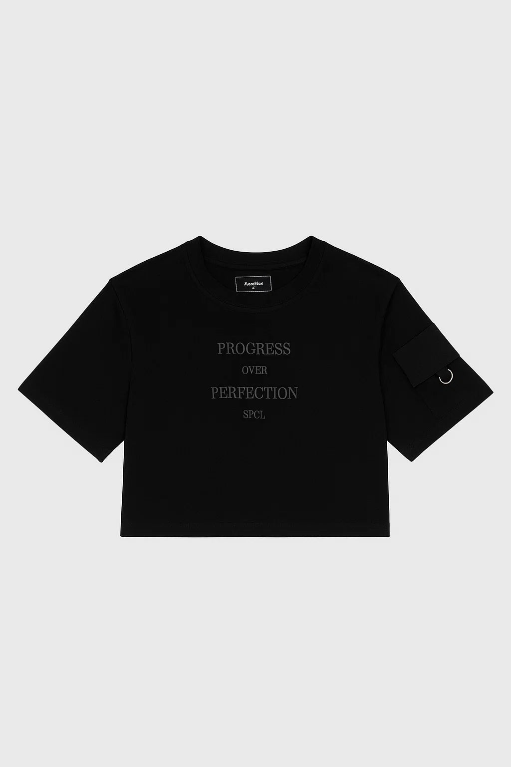 CAMISETA MUJER OVERSIZE CORTA NEGRA
