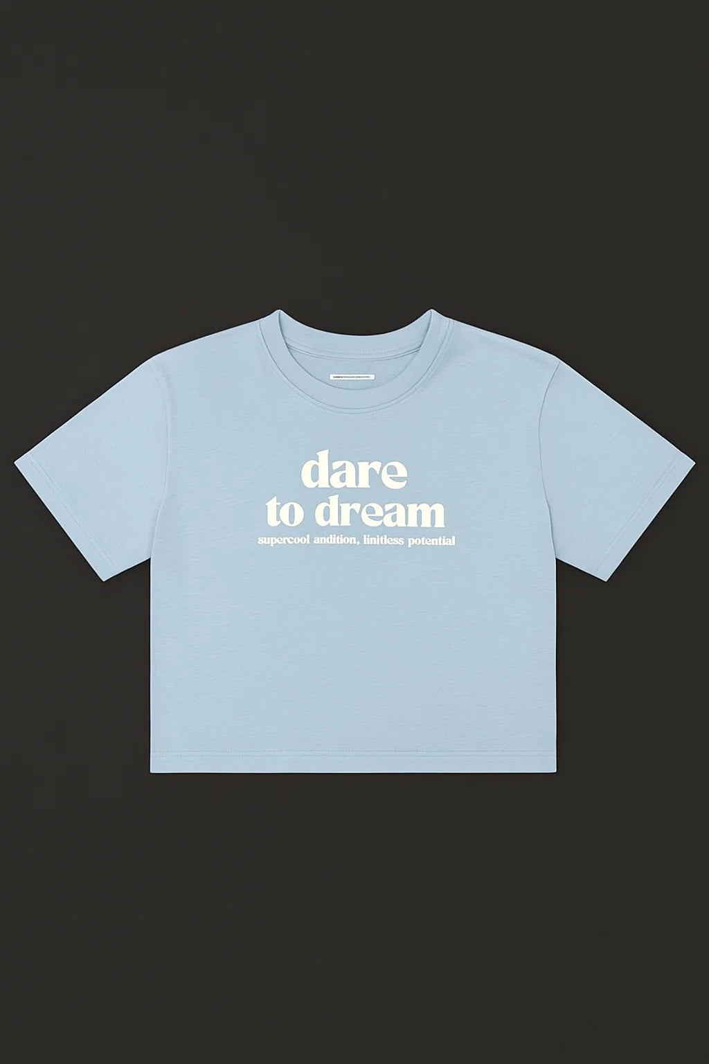 CAMISETA MUJER OVERSIZE CORTA CELESTE