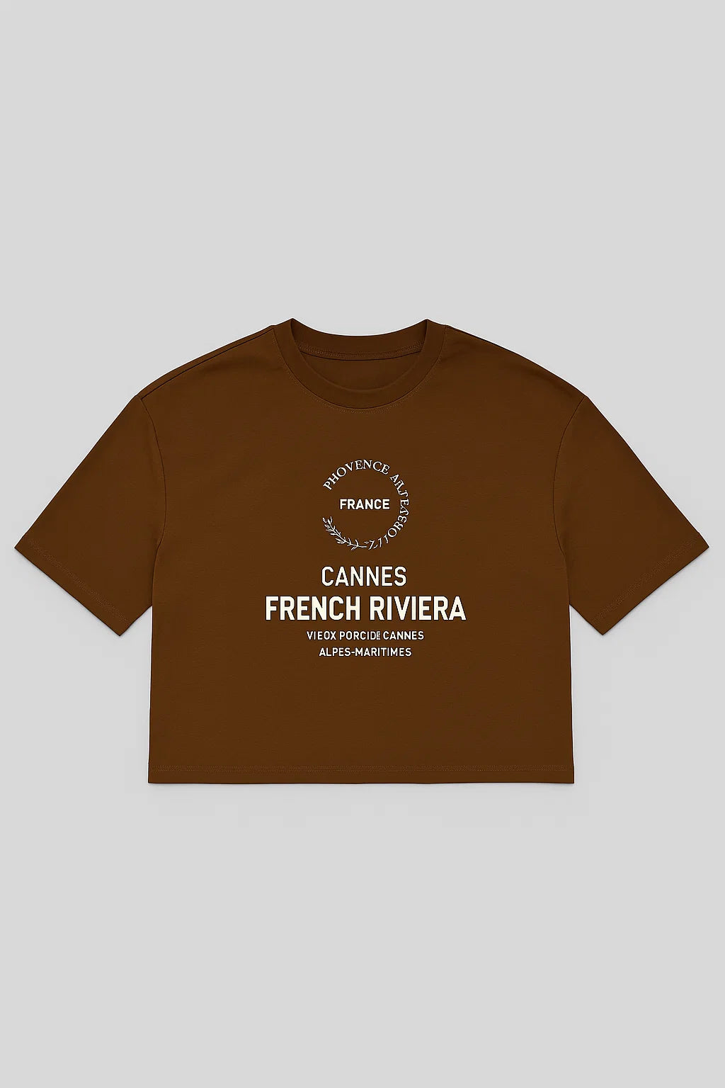 CAMISETA MUJER OVERSIZE CORTA MOCCA