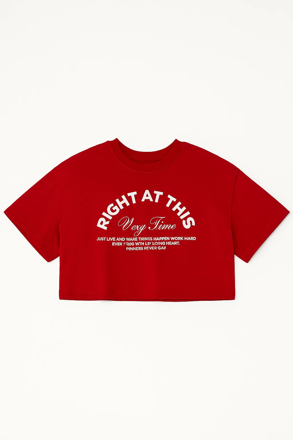 CAMISETA MUJER OVERSIZE CORTA ROJA