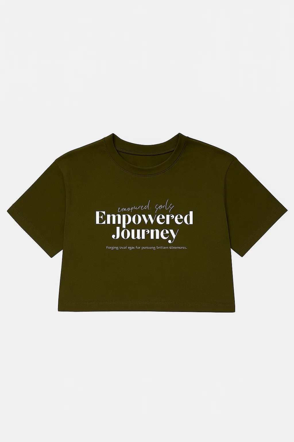 CAMISETA MUJER OVERSIZE CORTA VERDE MILITAR