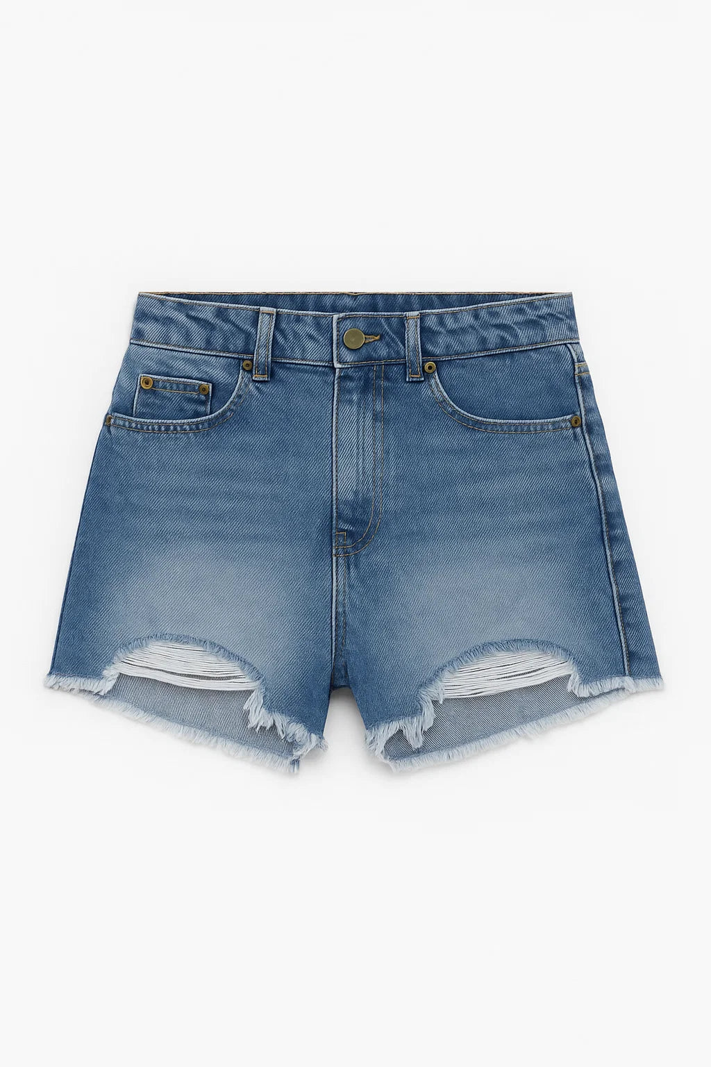 SHORT MUJER DESFLECADO AZUL CLARO