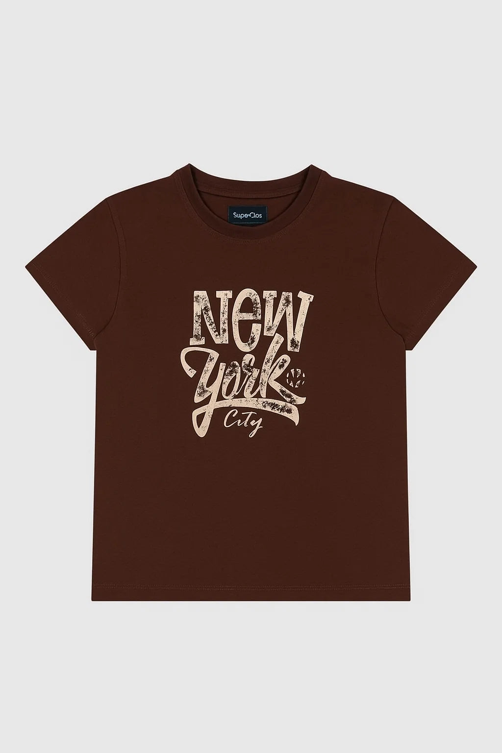 CAMISETA MUJER BASICA CHOCOLATE